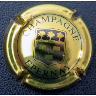 Capsule Muselet de bouteille de champagne Epernay n° 12 Or et noir