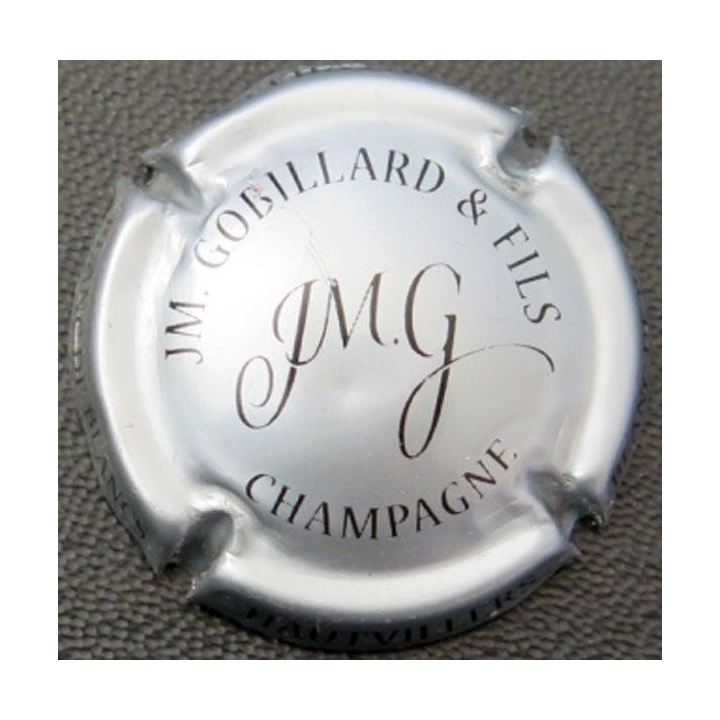 Capsule Muselet de champagne JM Gobillard & Fils n° 26 argent et noir