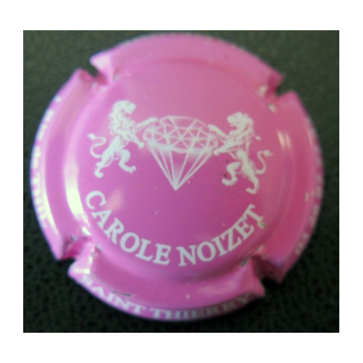 Capsule Muselet de bouteille de champagne Carole Noizet rose et blanc