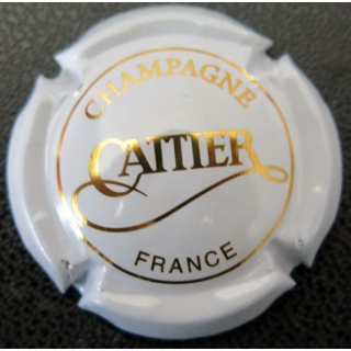 Capsule Muselet de champagne Cattier n° 6 Blanc et Or brillant
