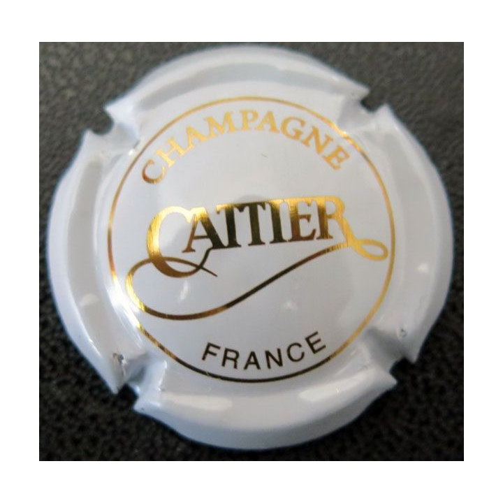 Capsule Muselet de champagne Cattier n° 6 Blanc et Or brillant