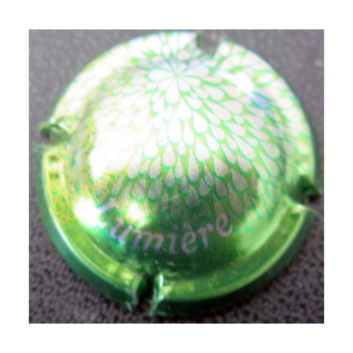 Capsule Muselet de bouteille de crémant collection lumière vert et argent 
