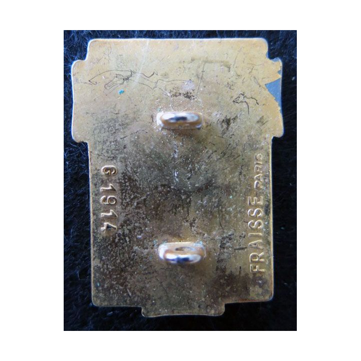 58° RT : insigne du 58° régiment des transmissions de fabrication Fraisse Paris G. 1914