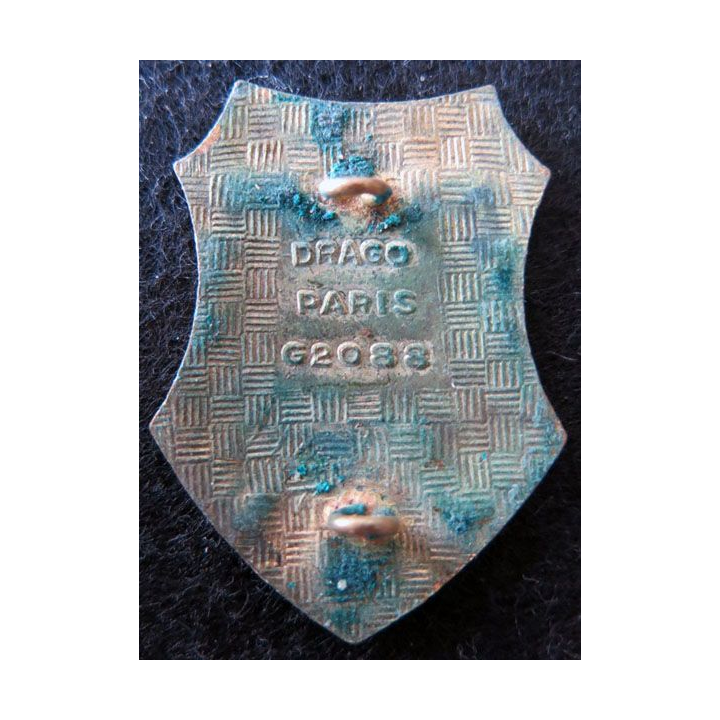 718° CT : insigne métallique de la 718° compagnie de transmissions de fabrication Drago Paris G. 2088  en émail