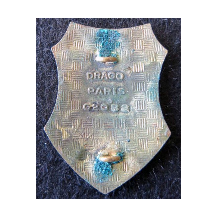 718° CT : insigne métallique de la 718° compagnie de transmissions de fabrication Drago Paris G. 2088  en émail