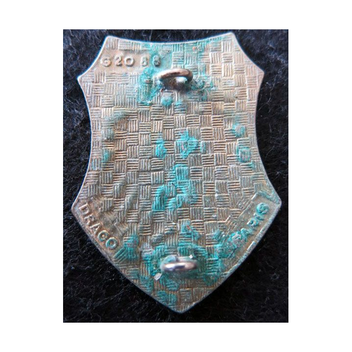 718° CT : insigne métallique de la 718° compagnie de transmissions de fabrication Drago Paris G. 2088  en émail