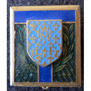 ECOLE TRANS : insigne de l'école des transmissions de Montargis de fabrication Drago Paris H. 738 en émail