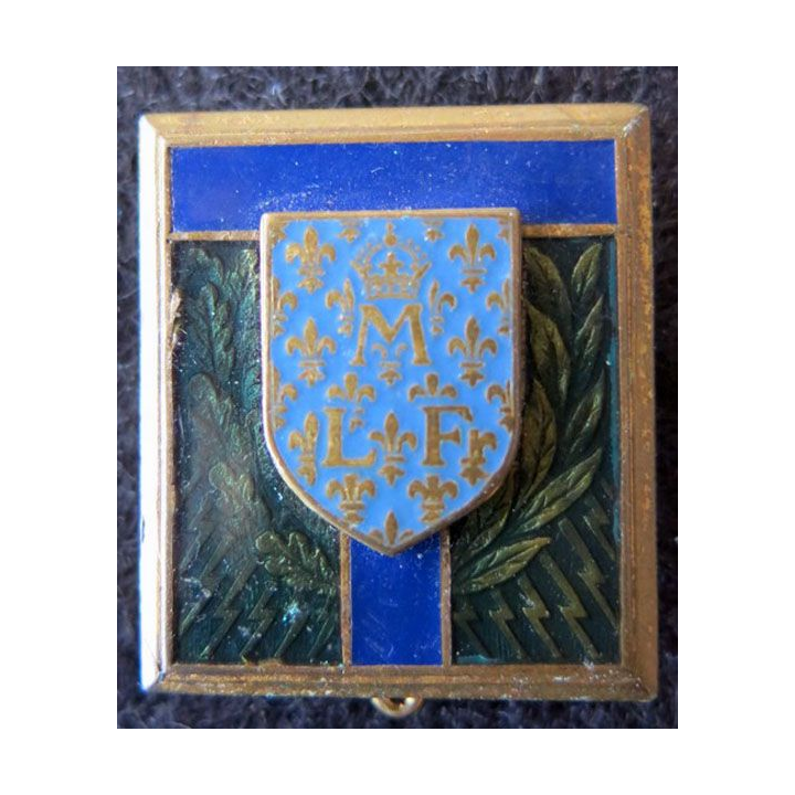 ECOLE TRANS : insigne de l'école des transmissions de Montargis de fabrication Drago Paris H. 738 en émail