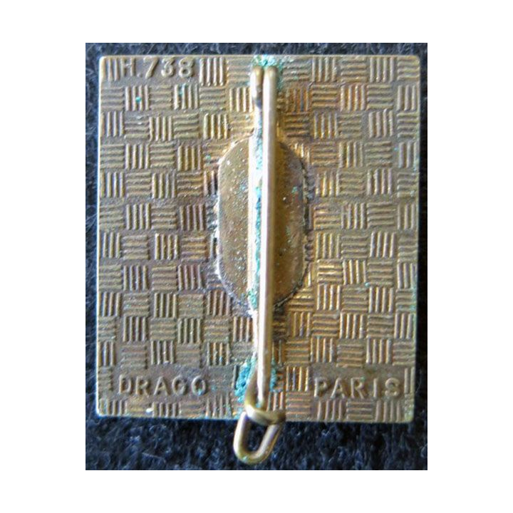 ECOLE TRANS : insigne de l'école des transmissions de Montargis de fabrication Drago Paris H. 738 en émail
