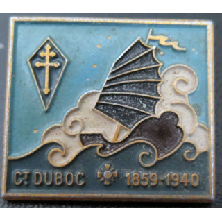 CT DUBOC : insigne de l'aviso dragueur Commandant Duboc Augis peint 