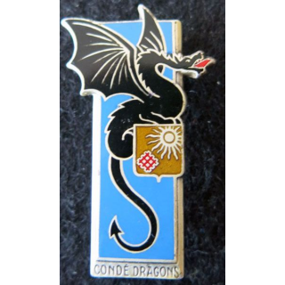 2° RD : insigne métallique du 2° régiment de dragons de fabrication Drago Paris H. 171