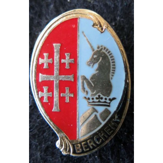 1° RHP : insigne métallique du 1° régiment de hussards parachutistes de fabrication Drago Paris H. 295