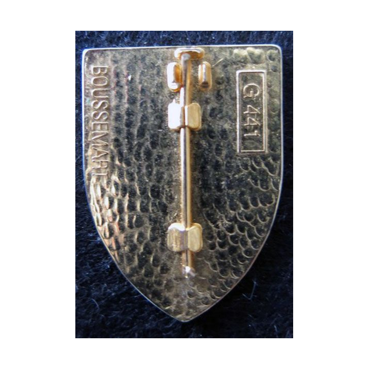 4° RH : insigne métallique du 4° régiment de hussards Boussemart G. 441 épingle cassée