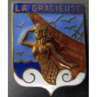 LA GRACIEUSE : Aviso Dragueur La Gracieuse de fabrication Augis en émail