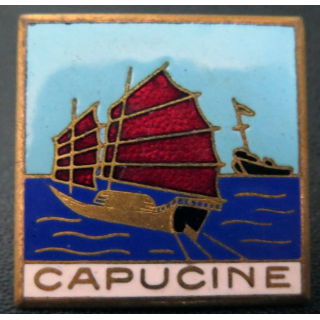 CAPUCINE : insigne du Dragueur 322 Capucine fabrication Augis en émail
