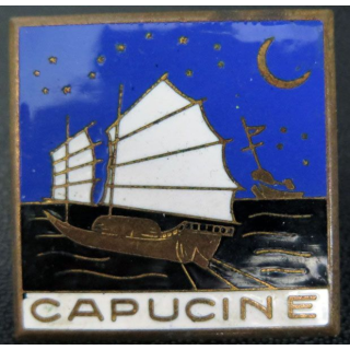 CAPUCINE : insigne du Dragueur 322 Capucine fabrication Augis en émail