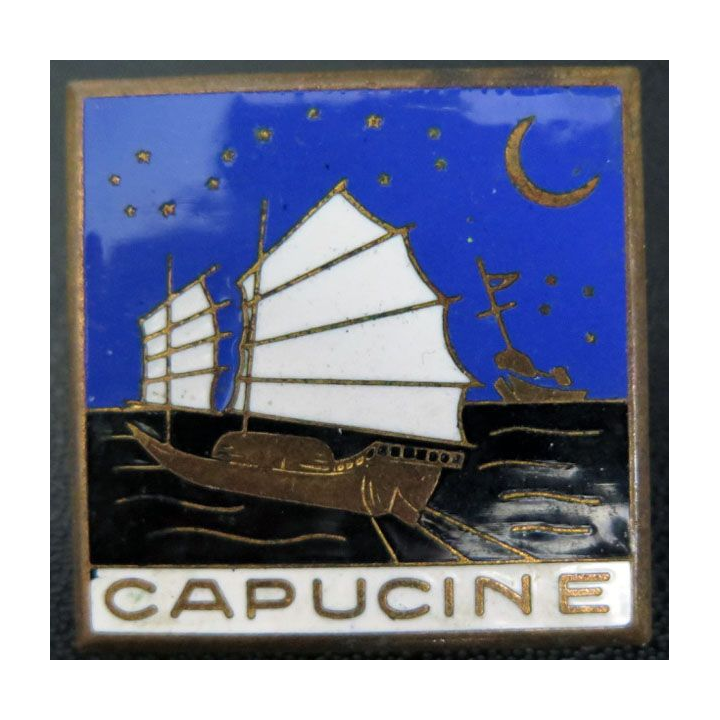 CAPUCINE : insigne du Dragueur 322 Capucine fabrication Augis en émail
