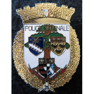 POLICE : Insigne métallique de la police nationale de Livry Gargan en émail