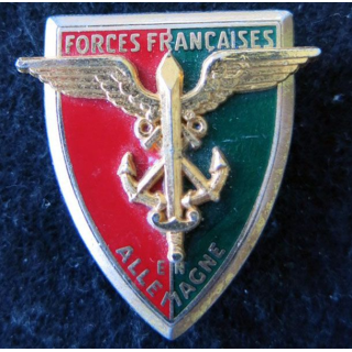 FFA : Insigne métallique des forces françaises en Allemagne de fabrication Delsart G. 803