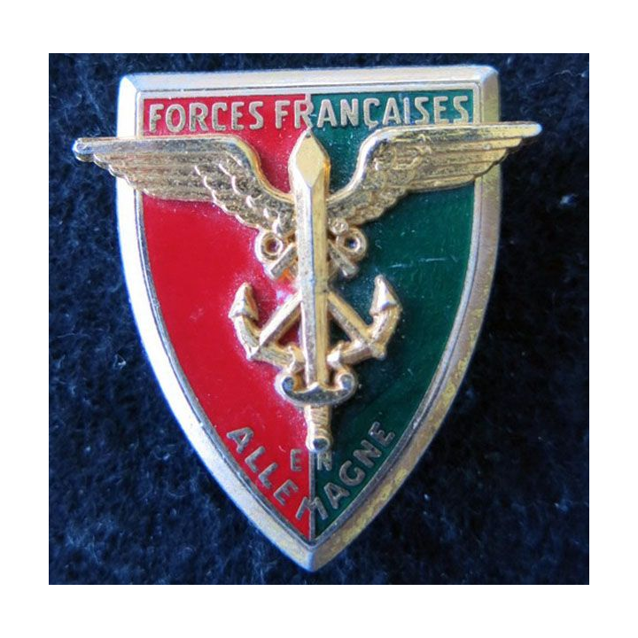 FFA : Insigne métallique des forces françaises en Allemagne de fabrication Delsart G. 803