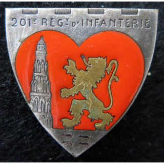 201° RI : 201° régiment d'infanterie de fabrication Mellerio déposé en émail