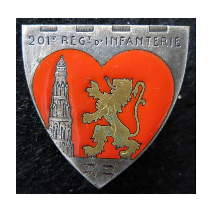 201° RI : 201° régiment d'infanterie de fabrication Mellerio déposé en émail