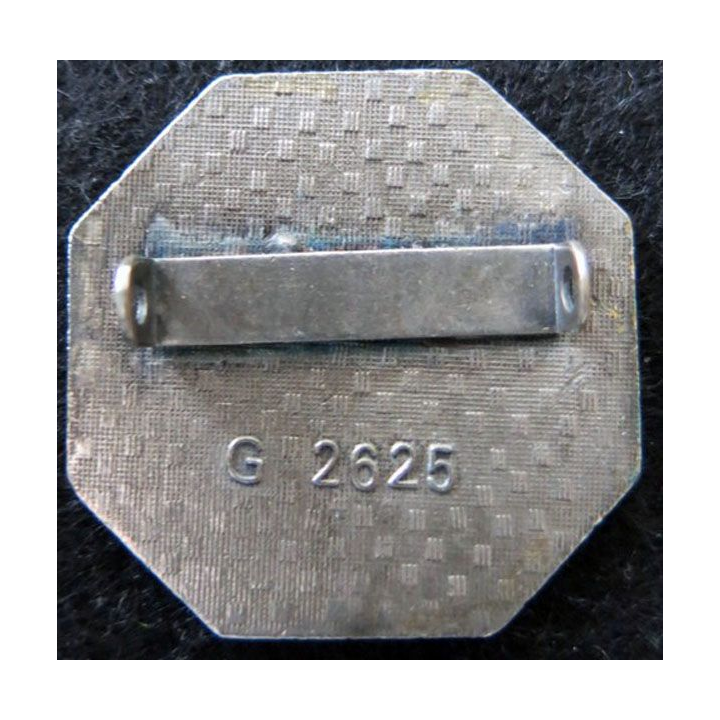 100° RI : insigne métallique du 100° régiment d'infanterie de fabrication non spécifiée G. 2625 en émail