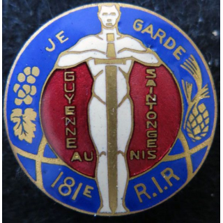 181° RIR : 181° régiment infanterie régional de fabrication Fraisse Demey en émail
