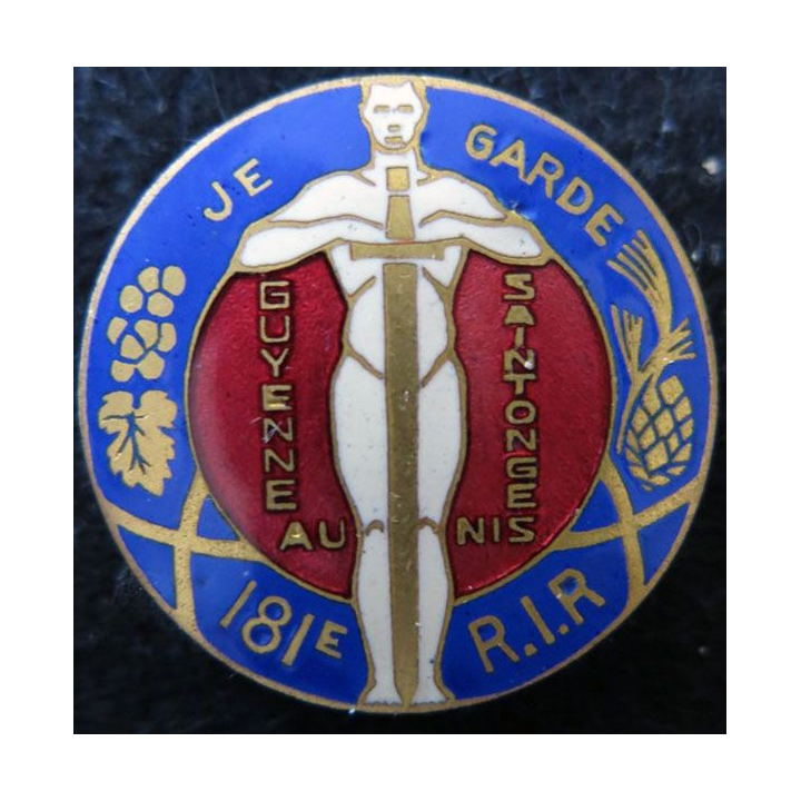 181° RIR : 181° régiment infanterie régional de fabrication Fraisse Demey en émail