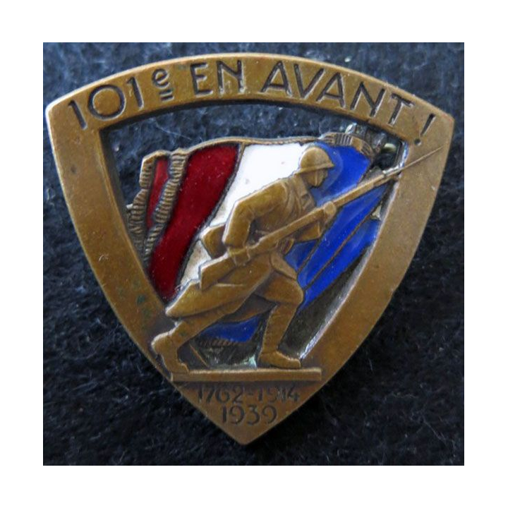 101° RI : 101° régiment d'infanterie En avant Arthus Bertrand Paris en émail