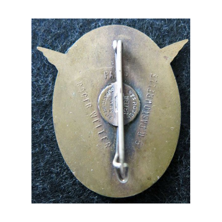 SF FAULQUEMONT: insigne métallique du secteur fortifié de Faulquemont fabricant R. Welter bronze