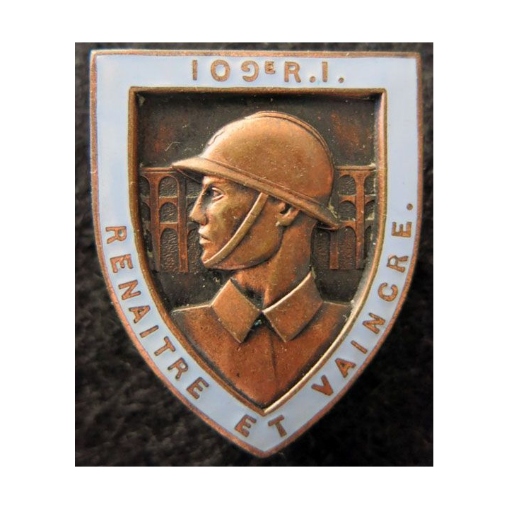 109° RI : 109° régiment d'infanterie Arthus Bertrand Paris en émail