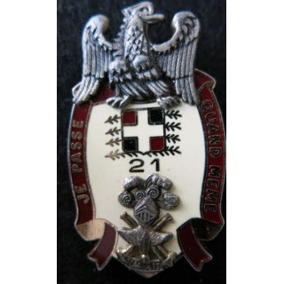 21° RC : Insigne métallique du 21° Régiment d'infanterie de Camp Drago G. 2876