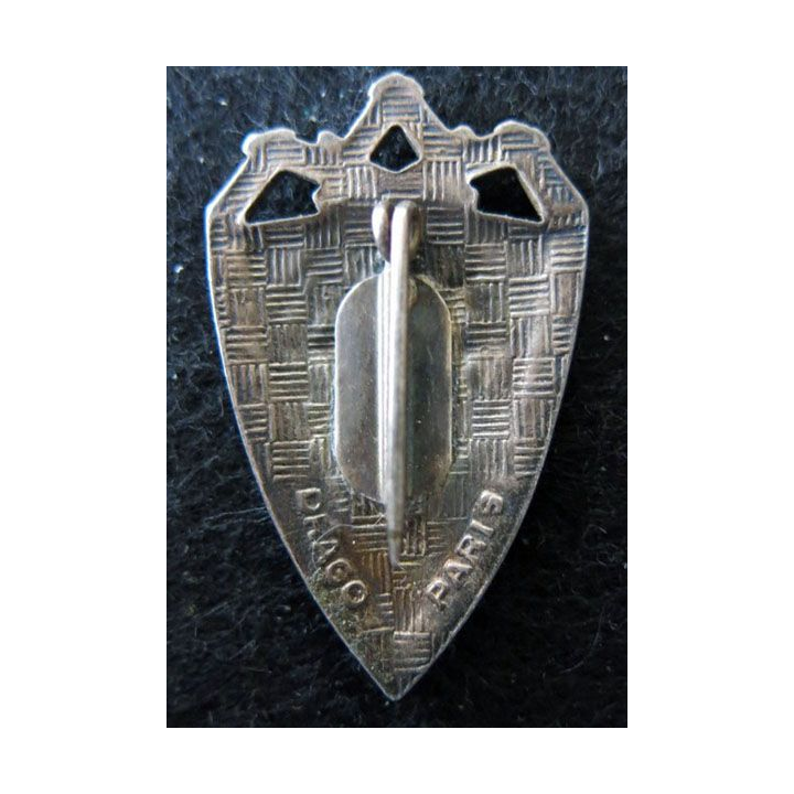 42° RI : Insigne métallique du 42° régiment d'infanterie de fabrication Drago Paris dos guilloché