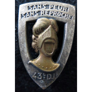 43° DI : Insigne métallique de la 43° division d’infanterie sans fabricant épingle