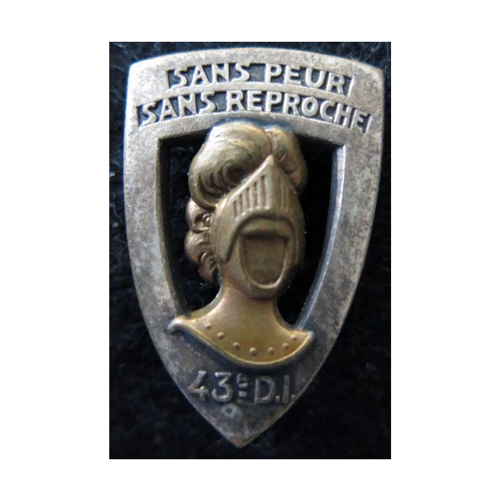 43° DI : Insigne métallique de la 43° division d’infanterie sans fabricant épingle