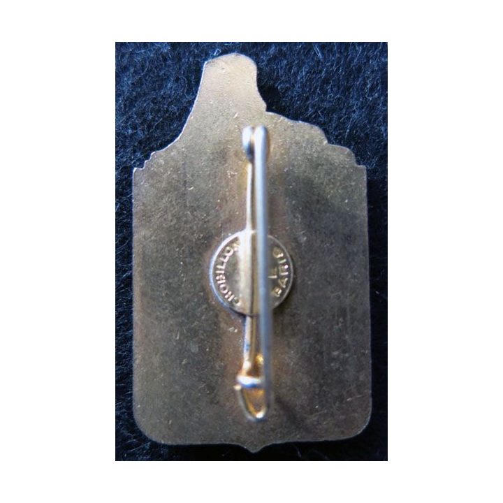 14° DI : insigne métallique de la 14° division d'infanterie de fabrication Chobillon (poinçon) en émail