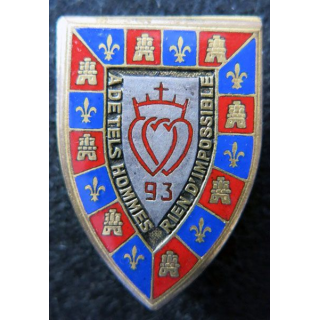 93° RI : 93° régiment d'infanterie de fabrication Drago Paris H. 282 en émail