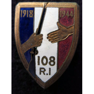 108° RI : 108° régiment d'infanterie  Courtois Paris en émail