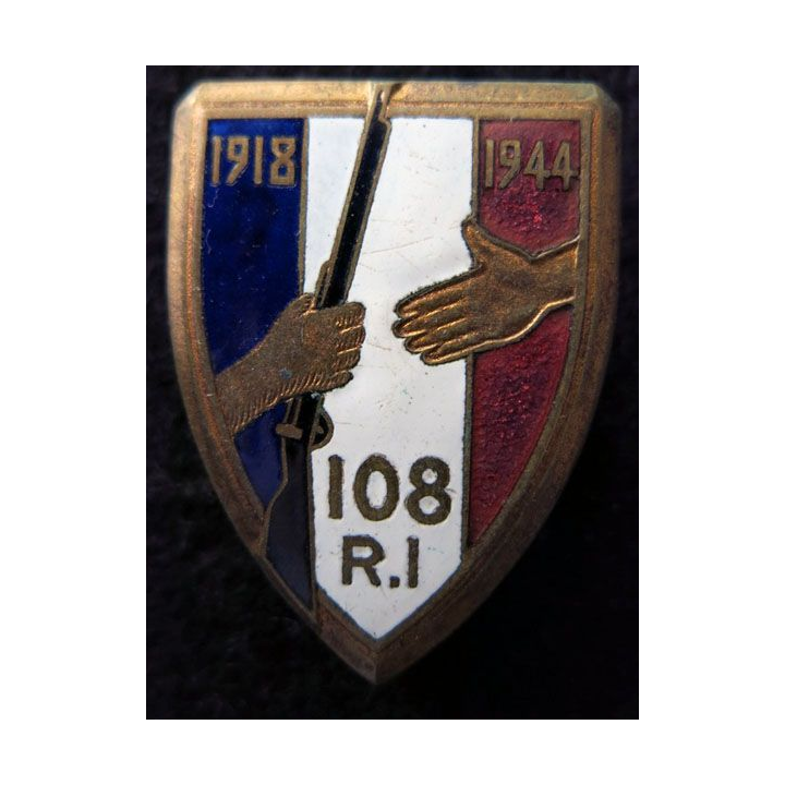 108° RI : 108° régiment d'infanterie  Courtois Paris en émail