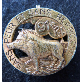 91° RI : 91° régiment d'infanterie de fabrication Delsart Sens tout métal