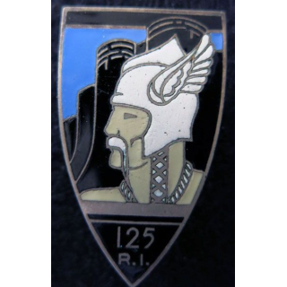 125° RI : 125° régiment infanterie de fabrication Fraisse Demey en émail grand feu