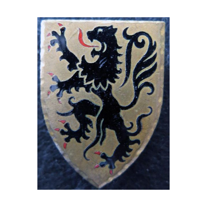 1° DI : Insigne métallique de la 1° division d’infanterie  de fabrication Drago Béranger déposé en émail