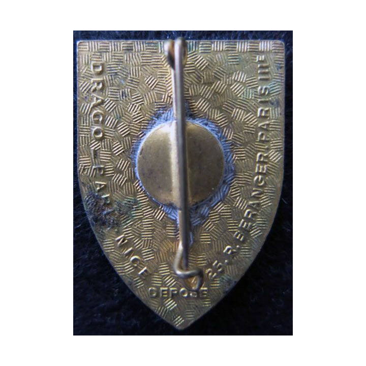 1° DI : Insigne métallique de la 1° division d’infanterie  de fabrication Drago Béranger déposé en émail