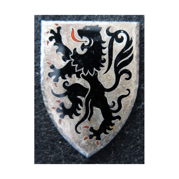 1° DI : Insigne métallique de la 1° division d’infanterie  de fabrication Drago Béranger déposé en émail