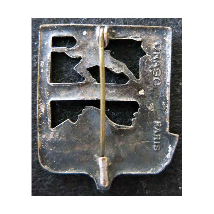 8° RI : insigne métallique du 8° régiment d'Infanterie de fabrication Drago Paris  Rouen émail
