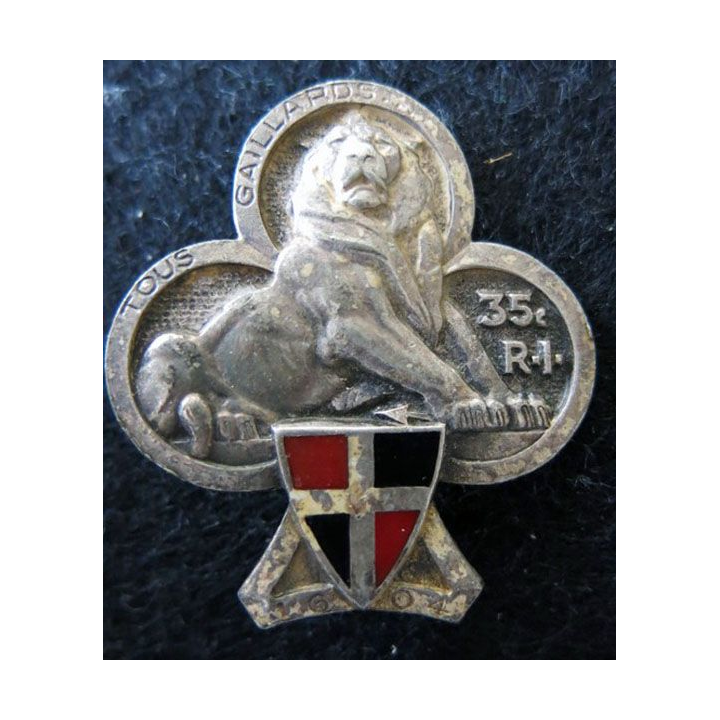 35° RI : insigne métallique du 35° régiment d'infanterie 1604 Drago Paris G. 913