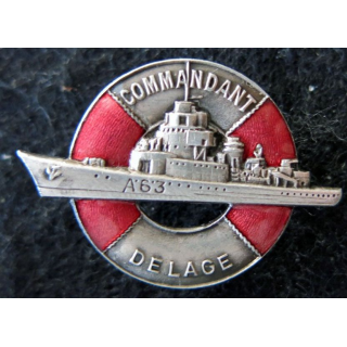 COMMANDANT DELAGE : Aviso Dragueur Commandant Delage  fabrication Augis Lyon en émail