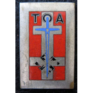 TOA : insigne des TOA troupes d'occupation en Allemagne en émail de fabrication Drago rue Béranger déposé