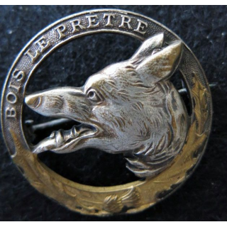 168° RIF : insigne métallique du 168° régiment d''infanterie de forteresse Les Loups du Bois Le Prêtre épingle à bascule 34 mm